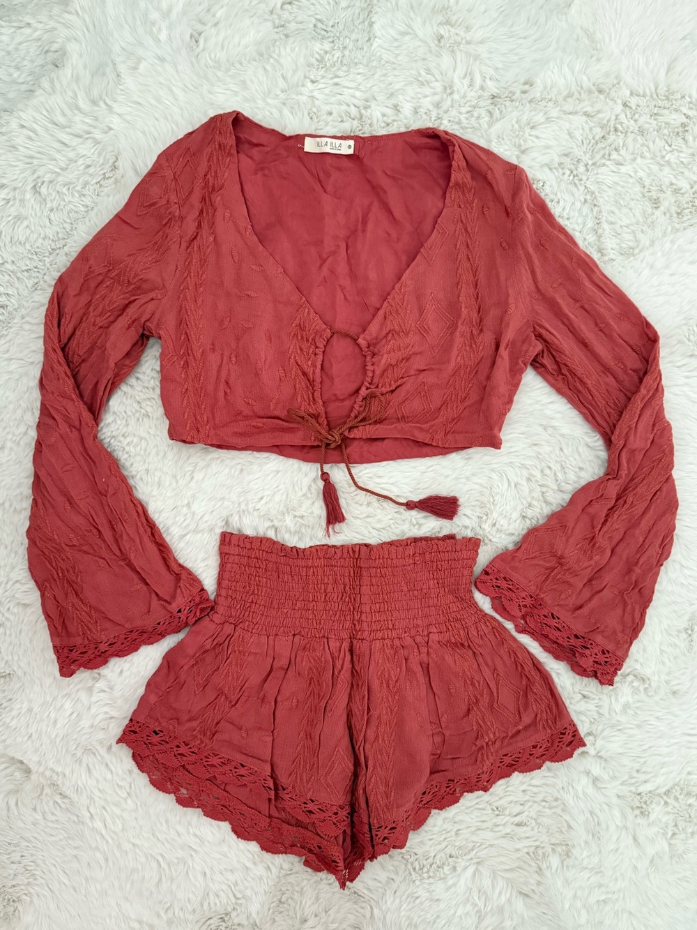 ILLA ILLA Rust-Red Textured Set